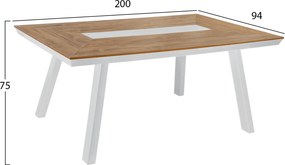 ΣΕΤ ΤΡΑΠΕΖΑΡΙΑ 7ΤΜΧ ΜΕ ΤΡΑΠΕΖΙ POLYWOOD 200Χ94 &amp; ΠΟΛΥΘΡΟΝΕΣ ΛΕΥΚΕΣ HM11648