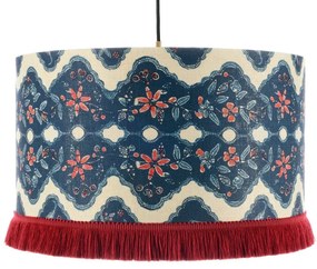 Φωτιστικό Οροφής Phoenicia Batik Cl50445 Ø55X30 E27 Blue-Red Mindthegap Μέταλλο,Ύφασμα