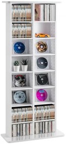 VEVOR Media Storage Cabinet 8 Layers Adjustable DVD Shelves Holds 464 CDs White