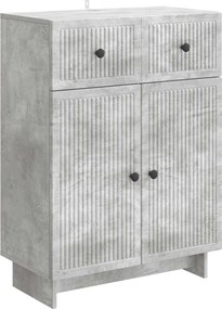 vidaXL Πλαϊνό γραφείο Γκρι Σκυροδέματος 66 x 34,5 x 90 εκ