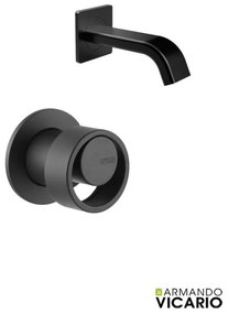 Armando Vicario Halo Black Matt Στόμιο 14,2cm Φ31mm+Μίκτης εντ.+εκτροπέας περιστροφικός 2 εξ +Μίκτης εντοιχισμού 1 εξόδου
