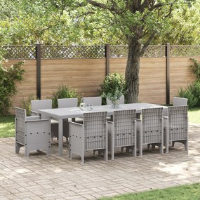 vidaXL Σετ Τραπεζαρίας Κήπου 11 pcs Ανοιχτό γκρι 250 x 100 x 73 εκ