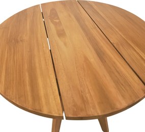 Τραπέζι Cadrada pakoworld teak ξύλο σε φυσική απόχρωση Φ70x76εκ