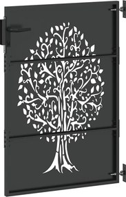 vidaXL Πύλη Κήπου 85 x 125 cm Ατσάλι με Επικάλυψη Πούδρας Κλειδώσιμο