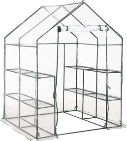 vidaXL Θερμοκήπιο με 8 Ράφια 143 x 143 x 195 εκ.