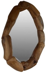 Καθρέπτης HM9359 100x70cm Από Μασίφ Ξύλο Τeak Natural Wood, Glass
