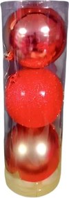 Σετ Χριστουγεννιάτικες μπάλες - 15cm - 3pcs - 326130 - Red