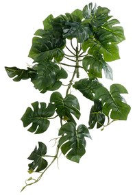 GloboStar® Artificial Garden HANGING MONSTERA 20600 Τεχνητό Διακοσμητικό Κρεμαστό Φυτό Μονστέρα Μ28 x Π30 x Υ50cm