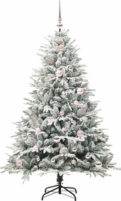 vidaXL Artificial Christmas Tree with Flocked Snow 150 LED Θερμό λευκό