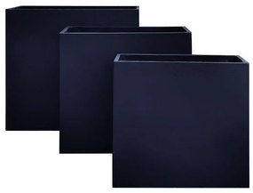 FLOWER POT-13 Set 3 τεμαχίων Απόχρωση Black  61x26x61   71x31x71   81x36x81 [-Μαύρο-] [-Artificial Cement (Recyclable)-] Ε6312,S