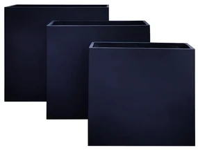 FLOWER POT-13 Set 3 τεμαχίων Απόχρωση Black  61x26x61   71x31x71   81x36x81 [-Μαύρο-] [-Artificial Cement (Recyclable)-] Ε6312,S