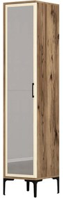 Ντουλάπα Μονόφυλλη Kumsal 845HCT5406 40x47,5x201,4cm Walnut-Cream Μονόφυλλη