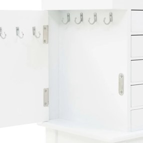 vidaXL Κοσμηματοθήκη Δαπέδου Λευκή