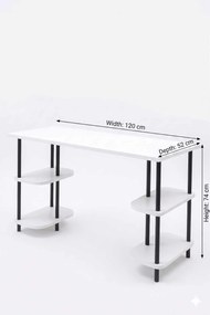 Γραφείο Λευκό / Μαύρο LUFRUNO 120x52x74