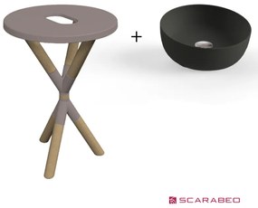 Scarabeo Cross 2501F0-9852 Sand (Μπεζ Ματ) Πάγκος Με Νιπτήρα Glam Andresia Ø39εκ.