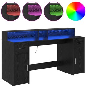 vidaXL Γραφείο Μαύρης Δρυός 160x55x91 εκ. Επεξεργασμένο Ξύλο