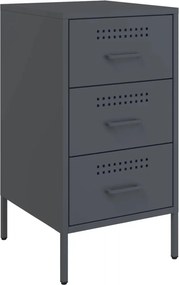 vidaXL Κομοδίνα 2 τεμ. Ανθρακί 36x39x68 εκ. από Χάλυβα