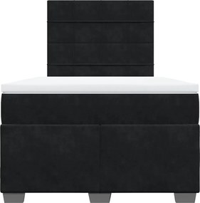 vidaXL Κρεβάτι Boxspring με Στρώμα Μαύρο 120 x 200 εκ. Βελούδινο