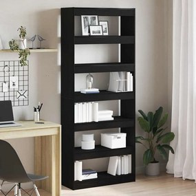 vidaXL Μαύρη Βιβλιοθήκη/Διαίρεση Δωματίου 80x30x198 εκ.