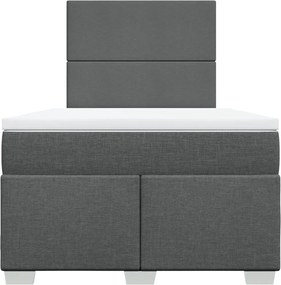 vidaXL Κρεβάτι Boxspring με Στρώμα Σκούρο Γκρι 120x200 εκ. Υφασμάτινο