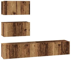 vidaXL Σετ επίπλου τηλεόρασης 4 pcs Παλαιό ξύλο 80 x 30 x 30 εκ