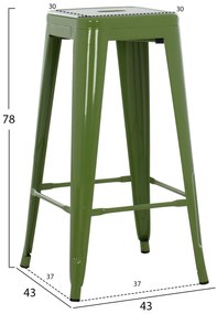 ΣΚΑΜΠΟ ΜΠΑΡ ΜΕΤΑΛΛΙΚΟ MELITA-PRO HM8642.53 ΣΕ LIGHT OLIVE GREEN 43x43x78Υεκ. (1 Τεμμάχια)