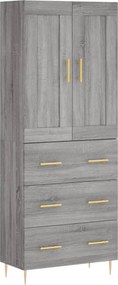 vidaXL Ντουλάπι Γκρι Sonoma 69,5 x 34 x 180 εκ. Επεξεργασμένο Ξύλο