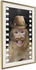 Αφίσα - Dressed Up Monkey - 20x30 - Χρυσό - Με πασπαρτού