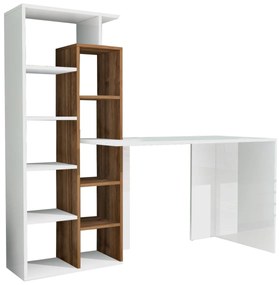 Γραφείο ArteLibre PRIMO Λευκό/Καρυδιά 162x60x148cm