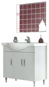 DROP Σετ επιδαπέδιου επίπλου μπάνιου, Luna 100, Slim, Λευκό, Drop DROP986646