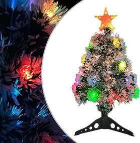 vidaXL Χριστ. Δέντρο Τεχνητό Προφωτισμένο Οπτικές Ίνες Λευκό/Μπλε 64εκ