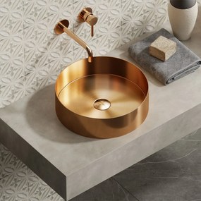 Karag Venus Νιπτήρας επικαθήμενος ανοξείδωτος Rose Gold Ø38x11cm