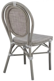 Καρέκλα KASON C5109 Αλουμινίου Bamboo Look Πατίνα Γκρί με Textline 45x57x88 εκ. 45x57x88 εκ.