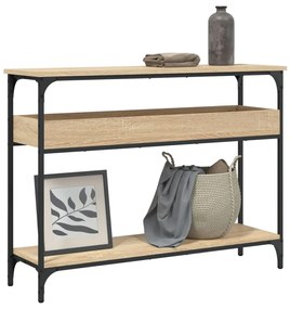 vidaXL Κονσόλα Τραπεζιού με Ράφι από Sonoma Δρυς 100x29x75 εκ. από Τεχνητό Ξύλο