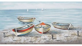 Πίνακας Καμβάς Βαρκούλες 15-00-20610 60x120x3cm Multi Marhome Οριζόντιοι Canvas