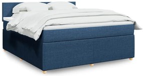 vidaXL Κρεβάτι Boxspring με Στρώμα Μπλε 180x200 εκ. Υφασμάτινο