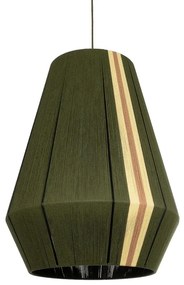 02335 GloboStar® SALERNO 02335 Boho Κρεμαστό Φωτιστικό Πλέγμα Μονόφωτο 1 x E27 IP20 Λαδί, Μπεζ & Καφέ Νήμα - Μ50 x Π50 x Υ60cm