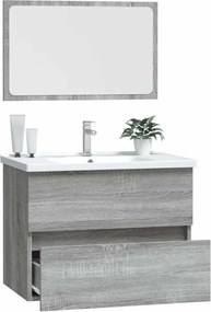 vidaXL Σετ Επίπλων Μπάνιου 2 Τεμαχίων Γκρι sonoma από Τεχν. Ξύλο
