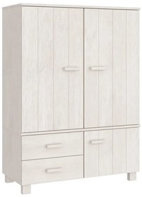 vidaXL Ντουλάπα HAMAR Λευκή 99 x 45 x 137εκ. από Μασίφ Ξύλο Πεύκου