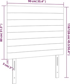 vidaXL Κεφαλάρι Κρεβατιού LED Μπλε 90x5x118/128εκ. Υφασμάτινο