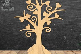 Σετ των 2 Intra απο ξύλο plywood 3mm-4mm πάχος – Διακόσμηση σπιτιού Tree Love4 Δίασταση 20x20 cm INTRAFABR-114306211