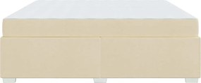 vidaXL Σκελετός Κρεβατιού με στρώμα Κρεμ 200 x 200 cm ύφασμα