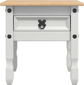 vidaXL End Table με συρτάρι Corona Λευκό 50 x 50 x 50 εκατοστά
