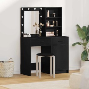 vidaXL Σετ Τραπεζιού Μακιγιάζ 2 pcs Μαύρη δρυς 50 x 41 x 135 εκ