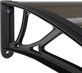 vidaXL Στέγαστρο Πόρτας Μαύρο 120 x 75 εκ. Πολυανθρακικό