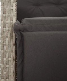 vidaXL Σετ Τραπεζαρίας Κήπου 5 τεμ. Αν. Γκρι Συνθ. Ρατάν με Μαξιλάρια