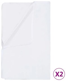 vidaXL Επιστρώματα 2 τεμ. Λευκά 200 x 200 εκ. Βαμβακερά
