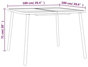 Τραπέζι Κήπου Ανθρακί 100x100x71 εκ. Ατσάλινο - Ανθρακί