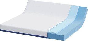 vidaXL Στρώμα Λευκό και Μπλε 200 x 200 cm Ζακάρ ύφασμα