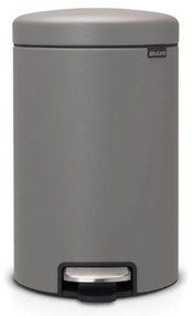 Brabantia 1001090 Κάδος με πεντάλ NewIcon 12L, Mineral Concrete Grey